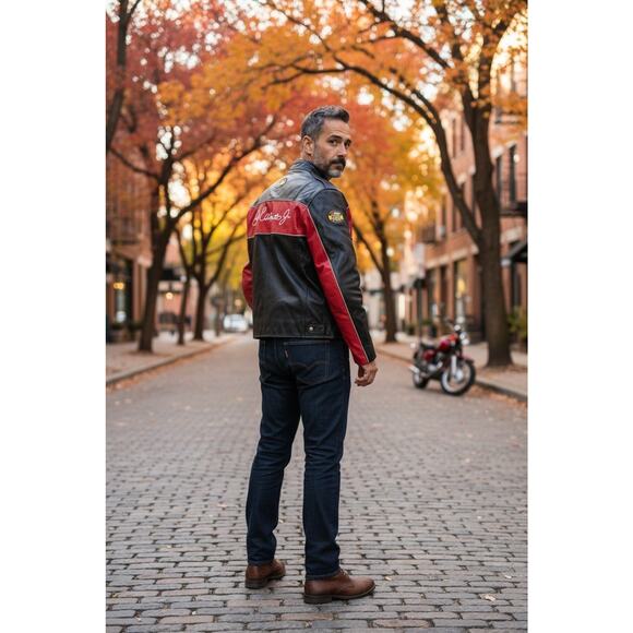 Vintage Dale Earnhardt Jr #8 Budweiser Chase Authentics Leather Jacket 2XL